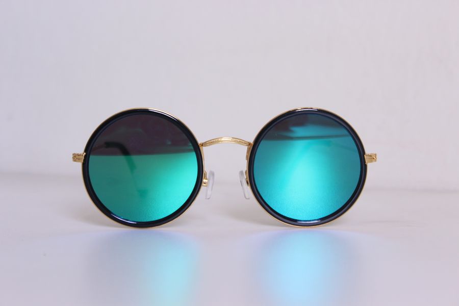Lunettes solaires rondes verres miroir